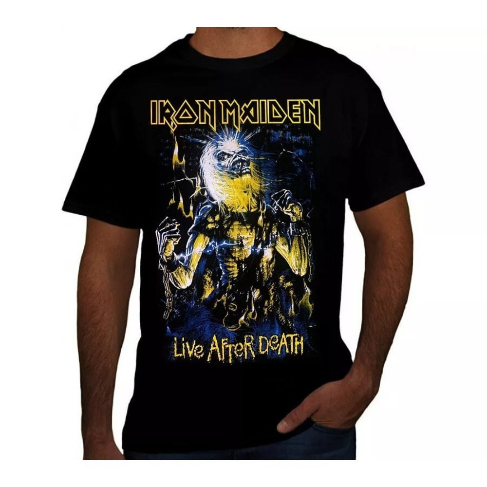 IRON MAIDEN LIVE AFTER DEATH ROCK Black T Shirt